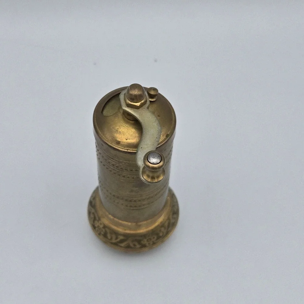 Vintage Brass Turkish Spice Pepper Mill Grinder Hand Crank Ornate Etched Design